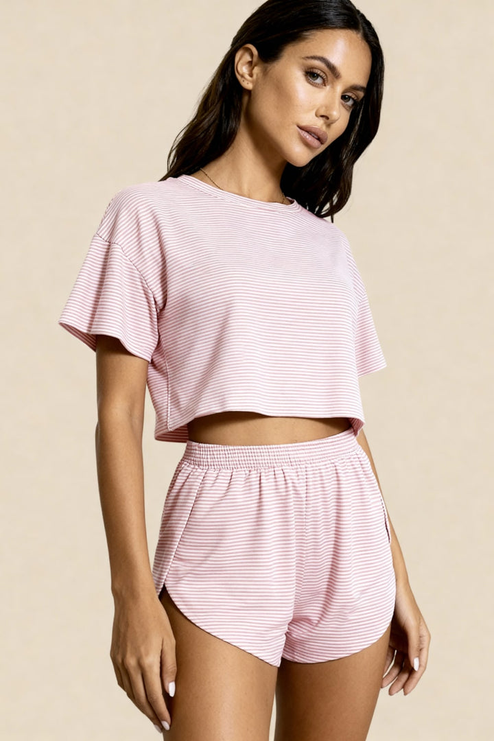 Ensemble short à fentes et crop top Carmen Rose